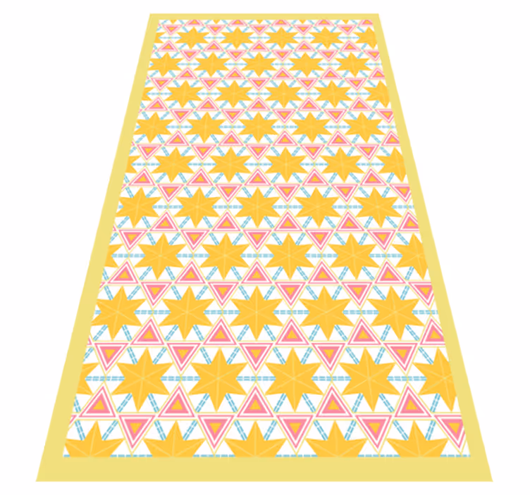 Alfombra vinilo cocina patrón geométrico de estrella - TenVinilo