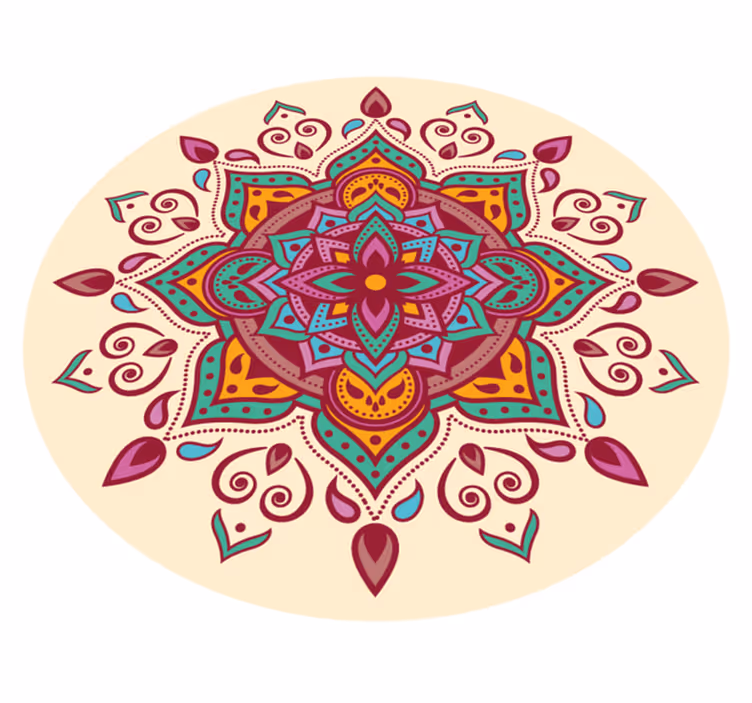 Alfombra vinílica mandala arte de mandala - TenVinilo
