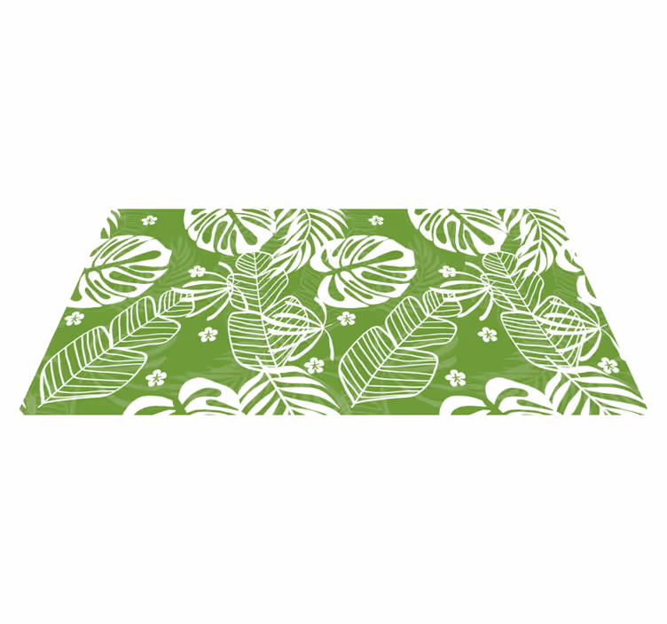 Alfombra vinilo flores motivo tropical verde - TenVinilo