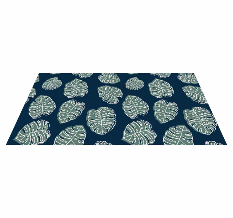 Alfombra vinilo baño flores patrón de hoja de monstera - TenVinilo