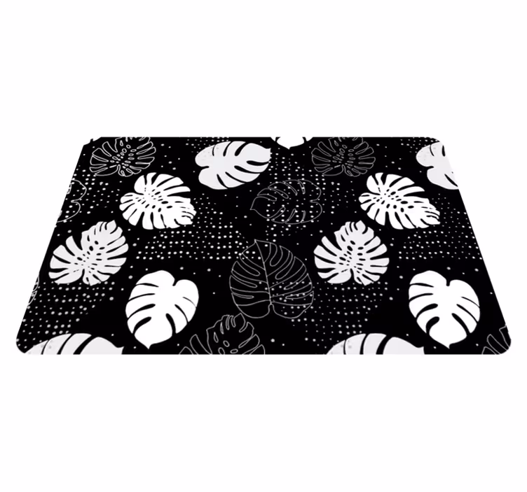 Alfombra vinilo flores botánico monocromo - TenVinilo