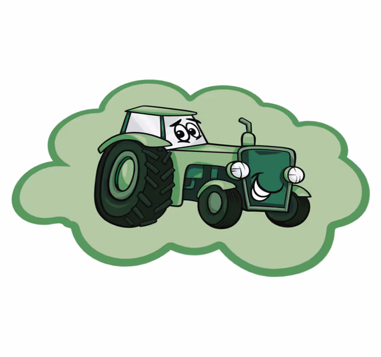 Alfombra vinílica infantil diseño de nube tractor - TenVinilo