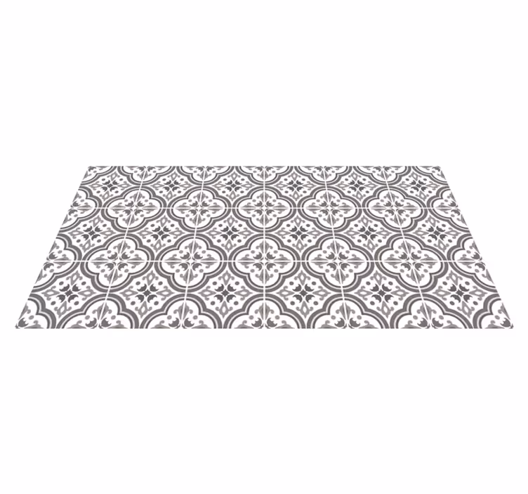 Alfombra vinílica hidráulica gris floral - TenVinilo