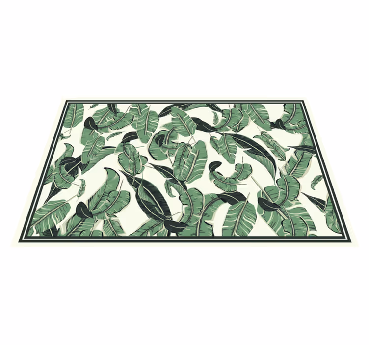 Alfombra vinílica flores diseño de hoja de plátano - TenVinilo