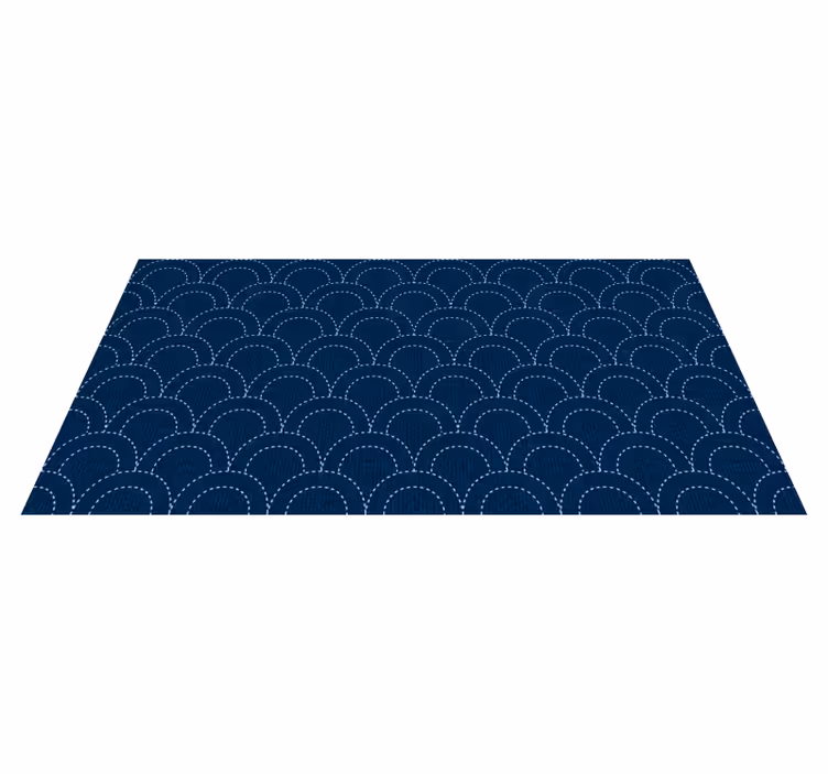 Alfombra vinilo salón moderna arcos azules - TenVinilo