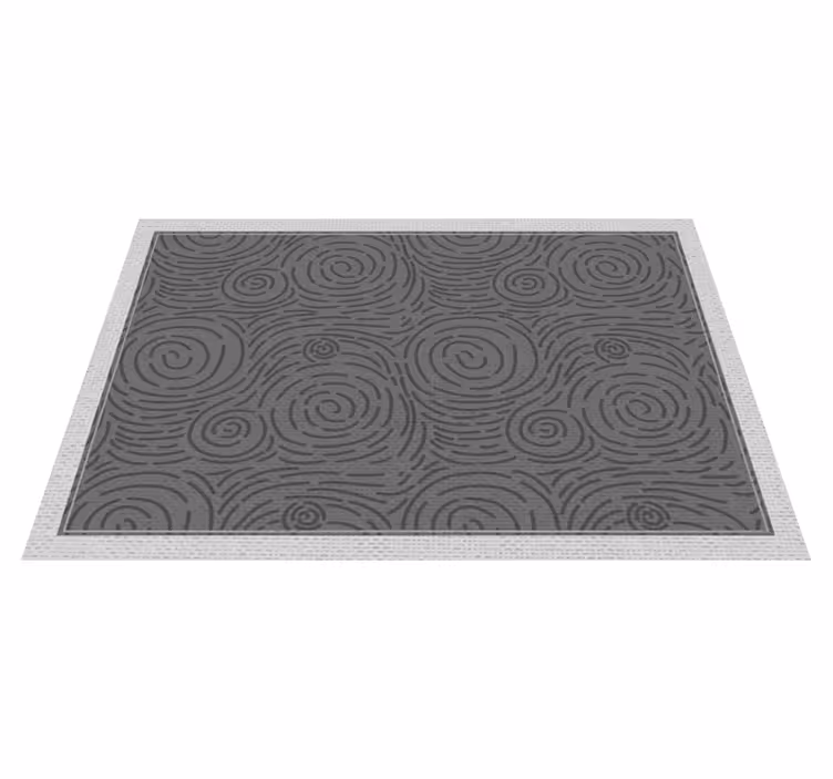 Alfombra vinílica moderna remolinos grises - TenVinilo