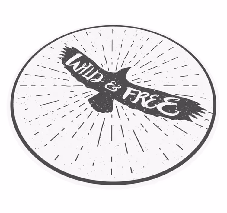 Alfombra vinílica frase círculo salvaje y libre - TenVinilo