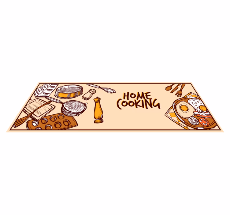 Alfombra vinilo cocina frase cocina casera - TenVinilo