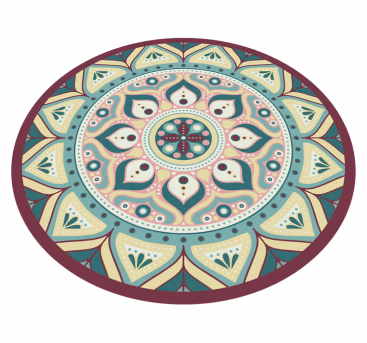 Alfombra vinílica mandala diseño circular - TenVinilo