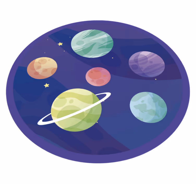 Alfombra vinílica infantil imágenes de exploración espacial - TenVinilo