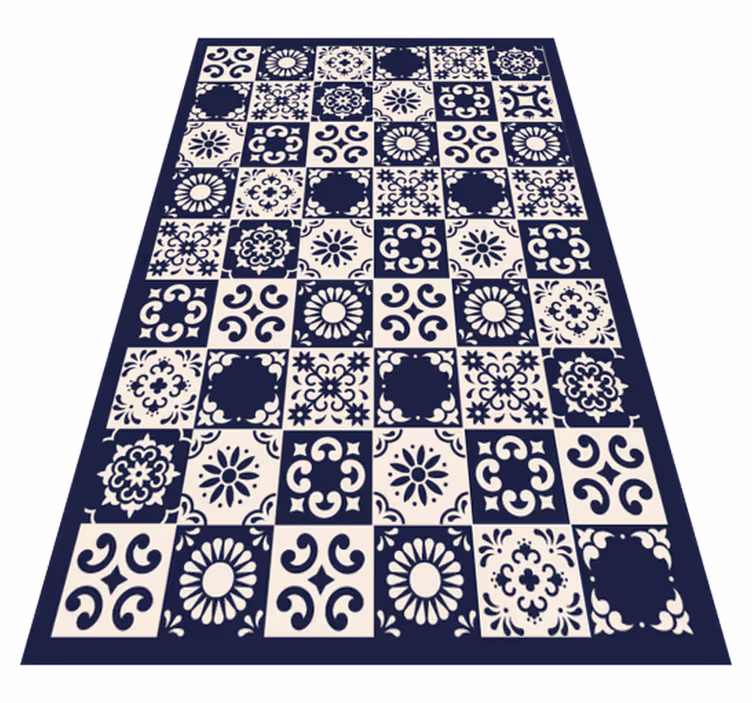 Alfombra hidráulica azulejos intrincados - TenVinilo