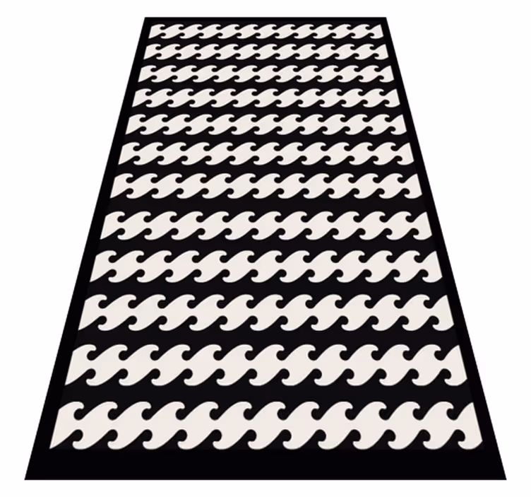 Alfombra vinílica rayas líneas onduladas monocromáticas - TenVinilo