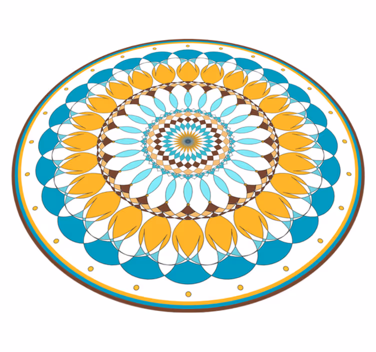 Alfombra vinílica mandala círculos concéntricos  - TenVinilo