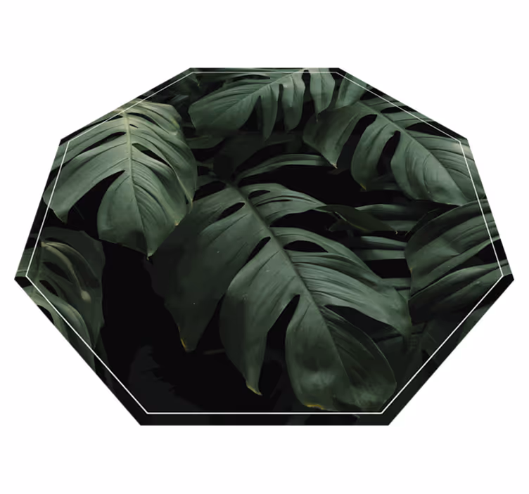 Alfombra vinílica flores motivo de hoja tropical - TenVinilo