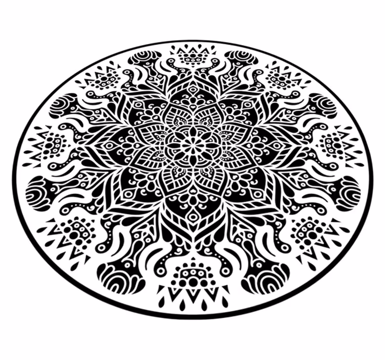 Alfombra vinílica mandala diseño mandala intrincado - TenVinilo