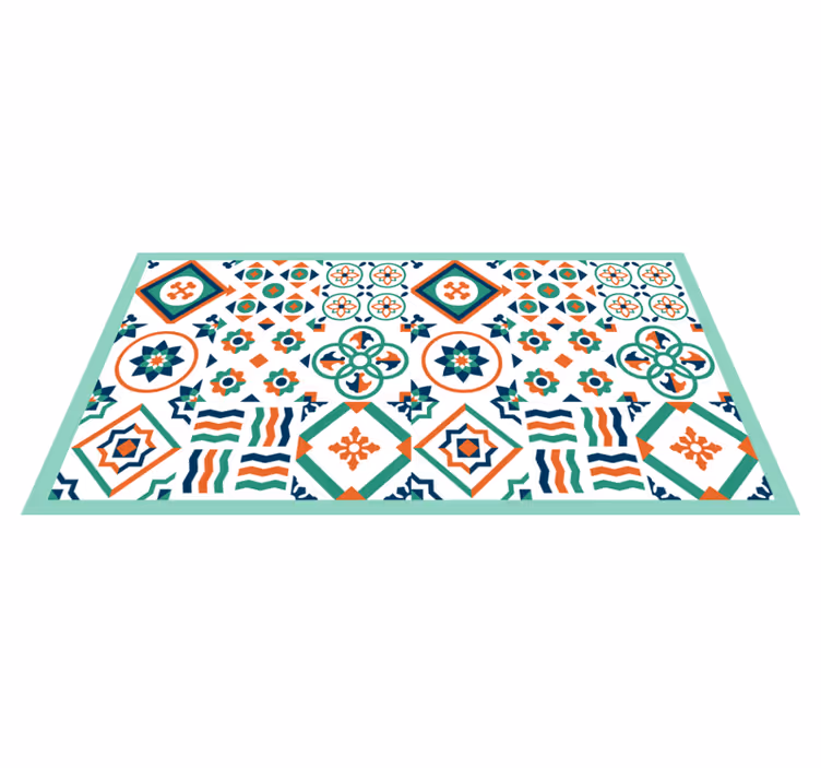 Alfombra vinílica cocina patrón vibrante - TenVinilo
