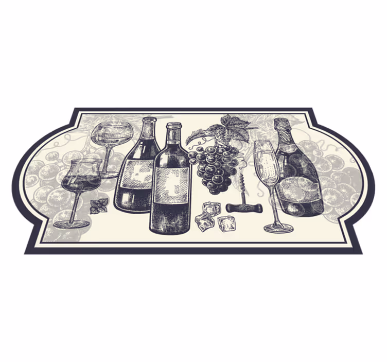 Alfombra pvc cocina elegancia temática del vino - TenVinilo