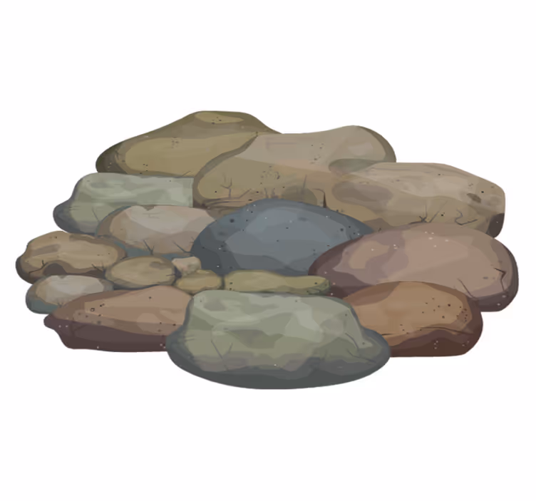Alfombra vinílica imitación piedra ilustración de guijarros - TenVinilo