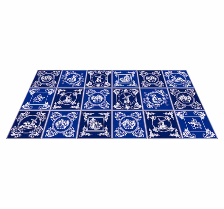 Alfombra vinilo cocina ornamentación cerámica - TenVinilo