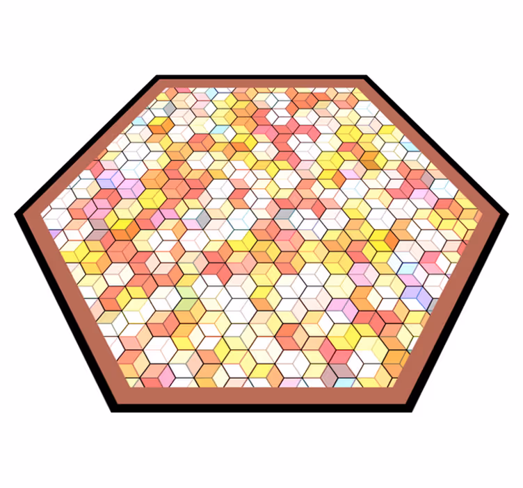 Alfombra vinílica geométrica espectro hexagonal - TenVinilo