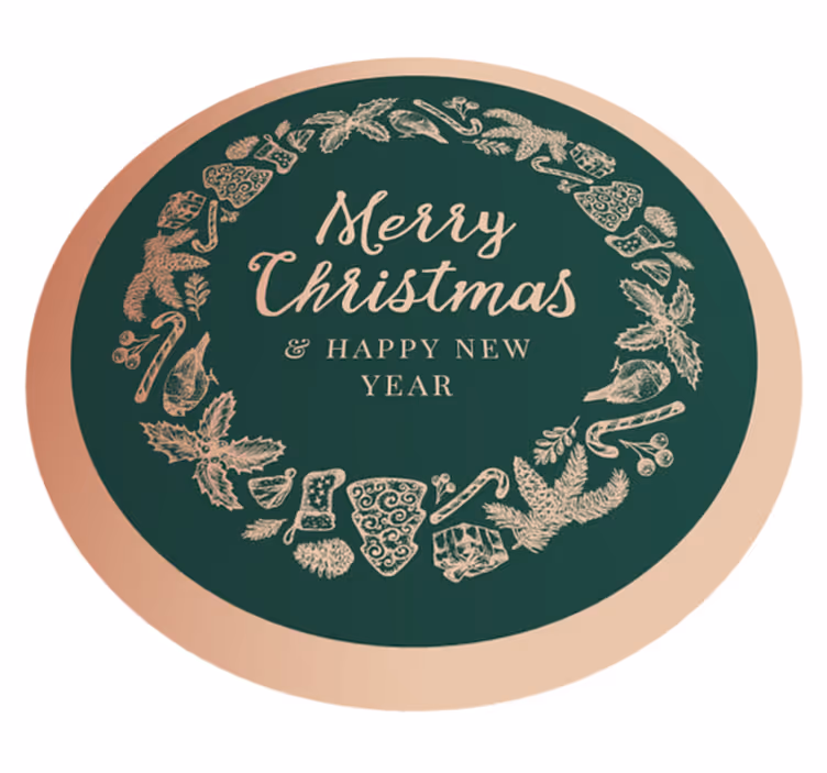 Alfombra vinílica entrada feliz navidad y próspero año nuevo - TenVinilo