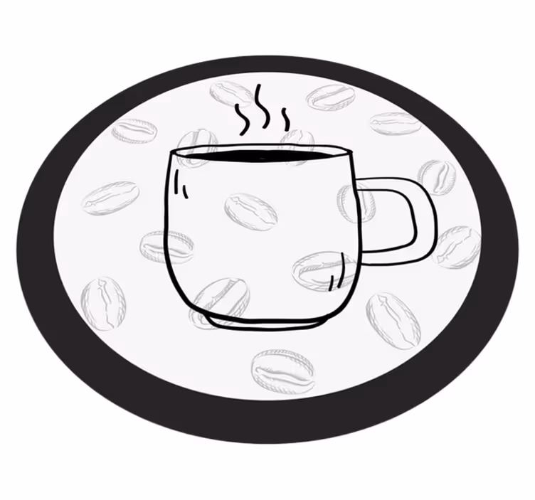 Alfombra vinilo cocina ilustración de la taza de café - TenVinilo