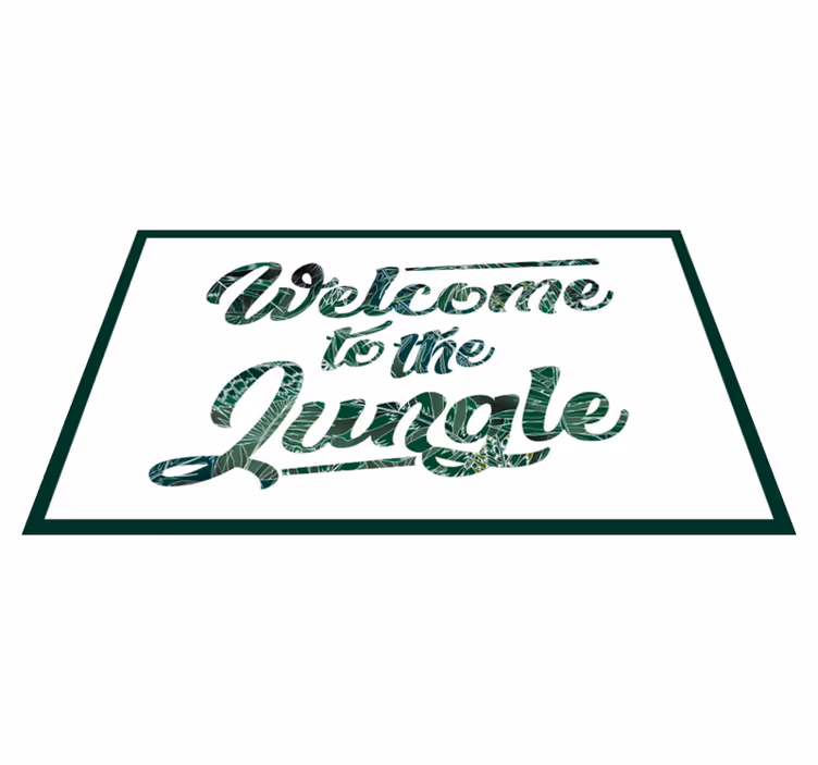 Alfombra vinílica frase mensaje de acogida a la jungla - TenVinilo
