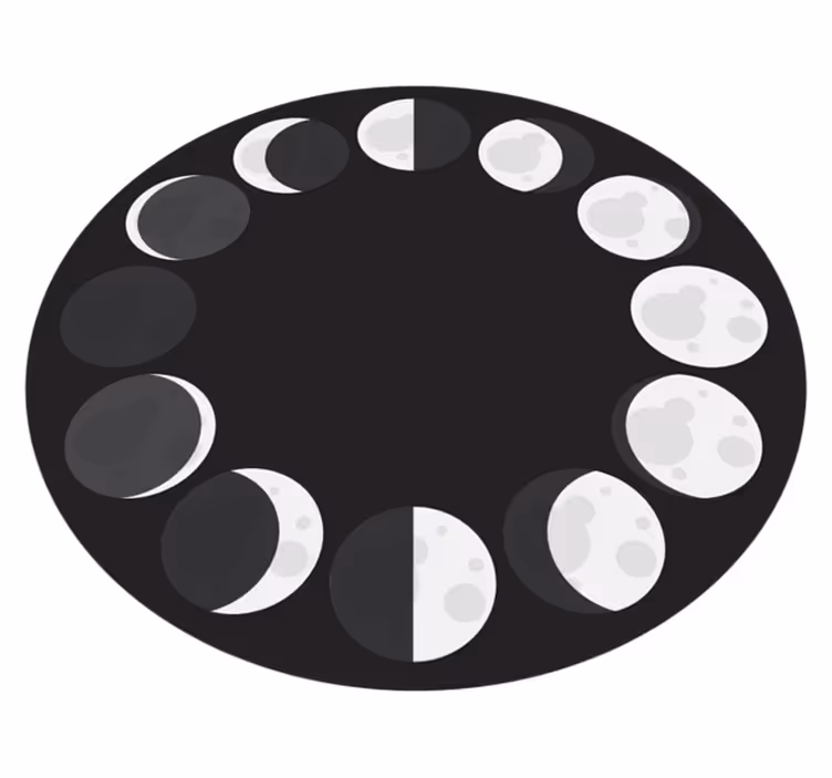 Alfombra vinílica rayas patrones de media luna monocromos - TenVinilo