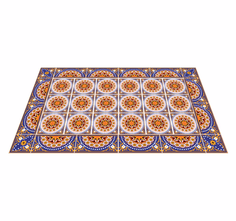 Alfombra hidráulica patrón de mosaico mandala - TenVinilo