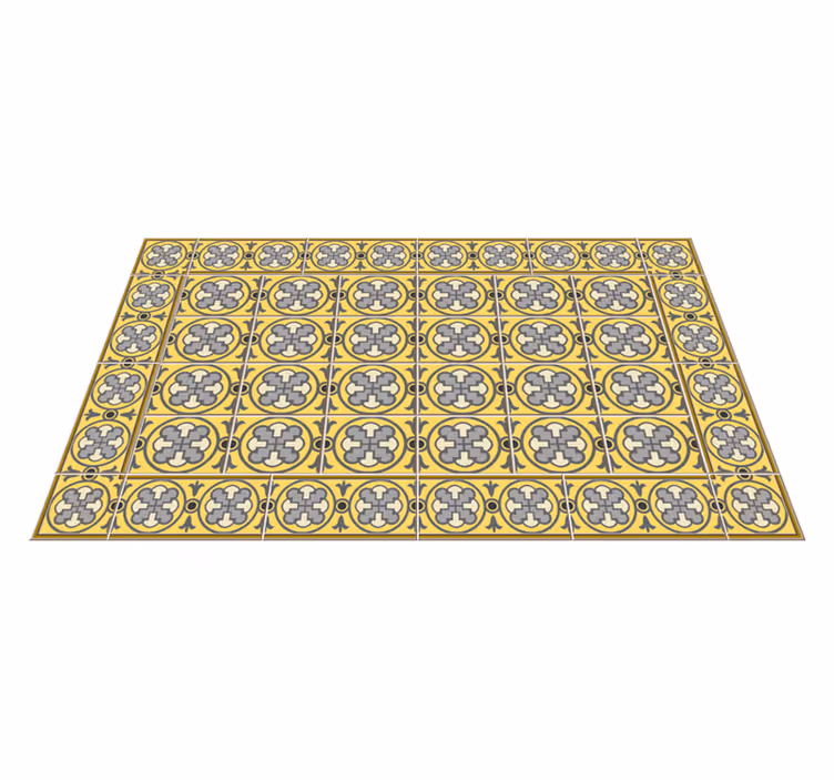 Alfombra hidráulica vinílica mediterráneo adornado - TenVinilo