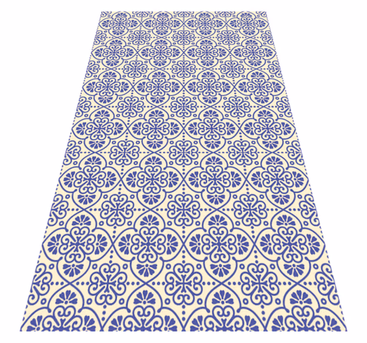 Alfombra hidráulica patrón mediterráneo adornado - TenVinilo