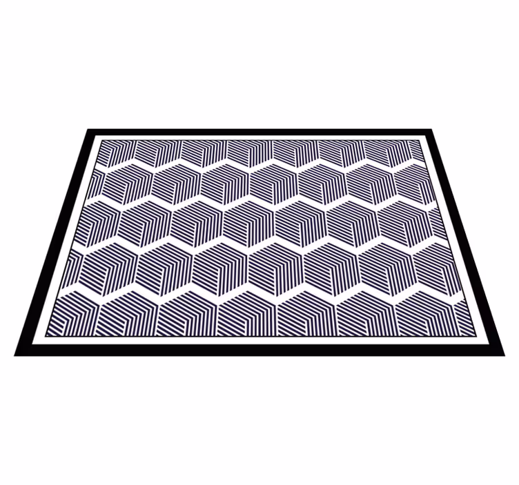 Alfombra vinílica geométrica contraste cubista - TenVinilo
