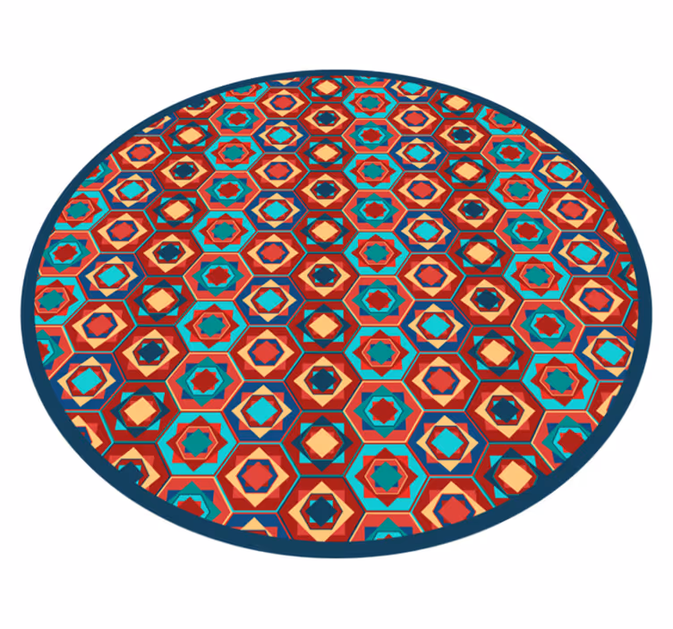 Alfombra vinílica geométrica círculo de armonía geométrica - TenVinilo