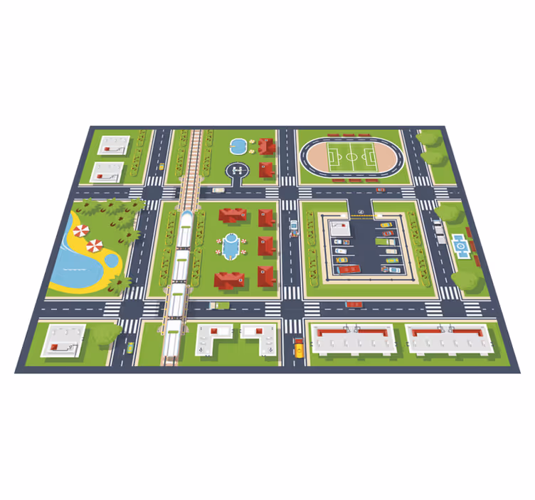 Alfombra carretera tapete de juego de ciudad - TenVinilo