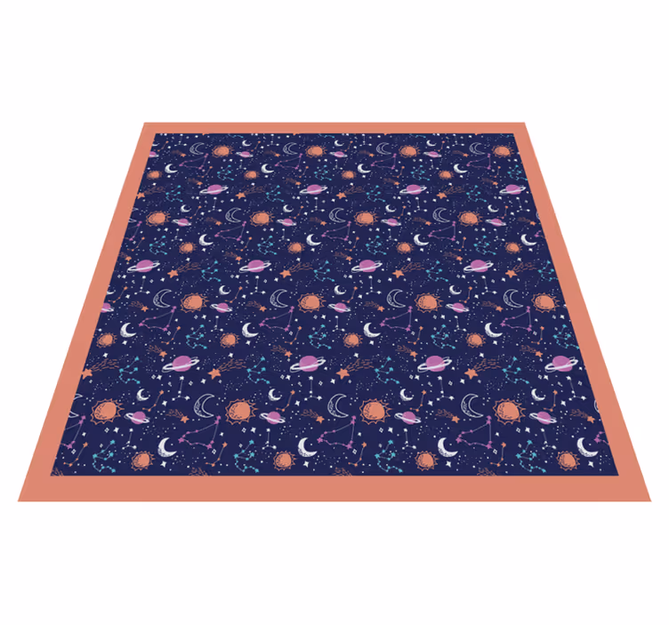 Alfombra vinílica infantil juego espacial cósmico - TenVinilo