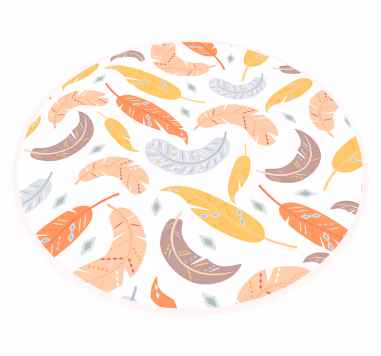 Alfombra vinílica dormitorio nórdica plumas tonos pastel - TenVinilo