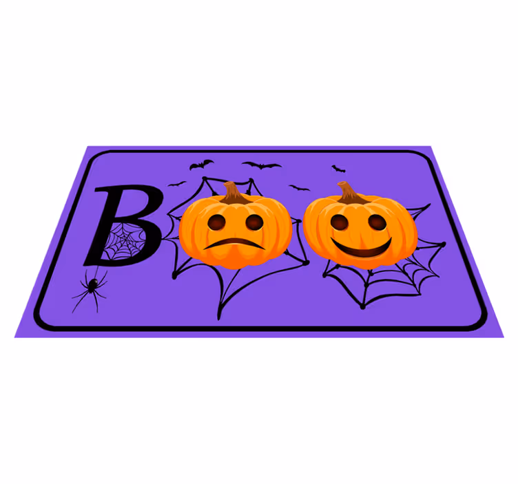 Alfombra vinílica Halloween telaraña de calabaza - TenVinilo