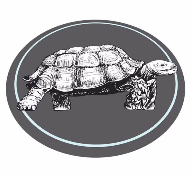 Alfombra vinílica animales tortuga ilustrada - TenVinilo