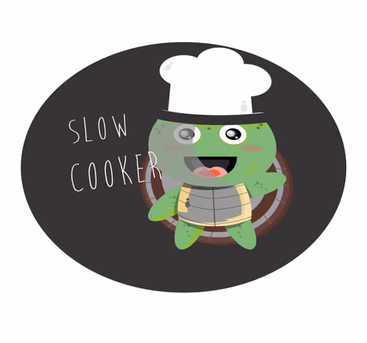 Alfombra vinilo cocina ilustración de tortuga chef - TenVinilo