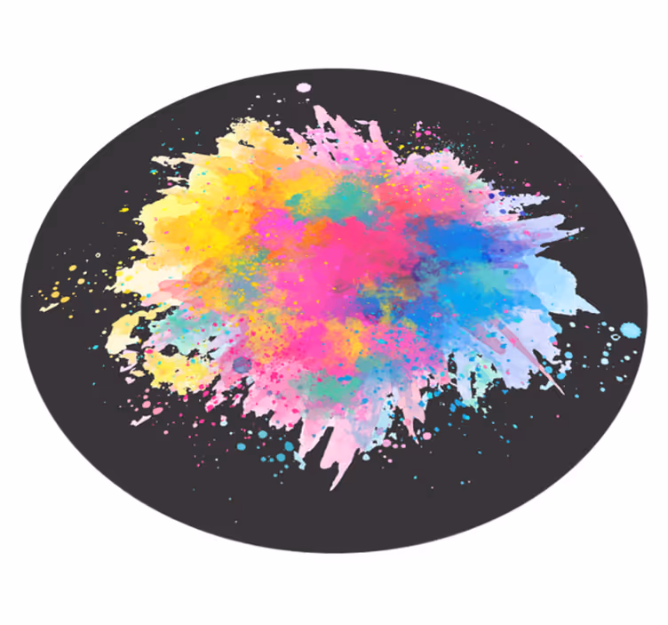 Alfombra vinílica textura explosión de salpicadura colorida - TenVinilo
