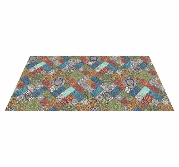 Alfombra vinílica mandala camino de patchwork de mandalas - TenVinilo