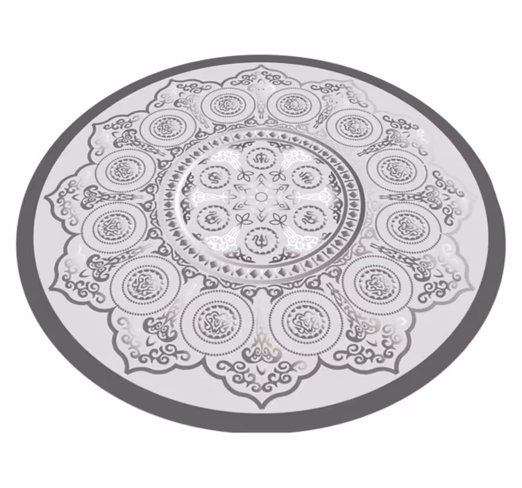 Alfombra vinílica dormitorio mandala gris - TenVinilo