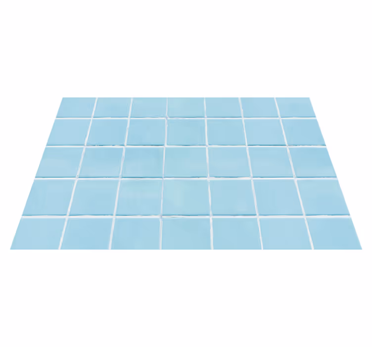 Alfombra hidráulica vinílica simulación de mosaico azul - TenVinilo