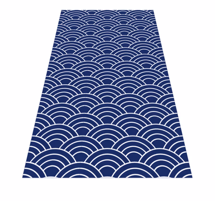 Alfombra vinílica geométrica patrón de líneas onduladas - TenVinilo
