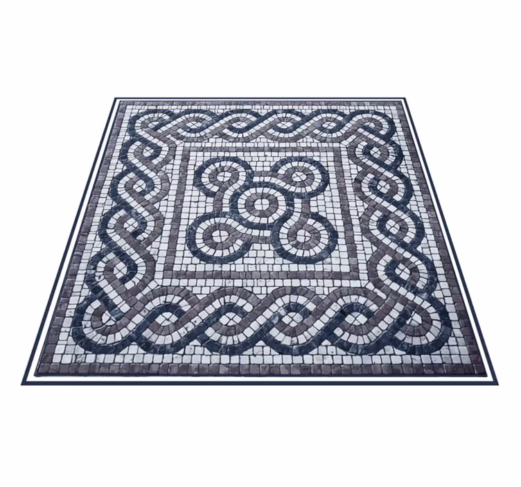 Alfombra vinilo baño mosaico de piedra de guijarros - TenVinilo