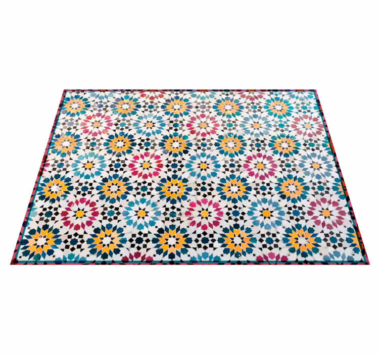 Alfombra vinílica baño mosaico mediterráneo - TenVinilo