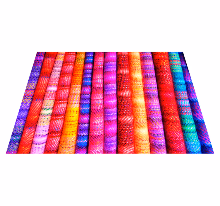 Alfombra vinílica textura rayas de mosaico de colores - TenVinilo