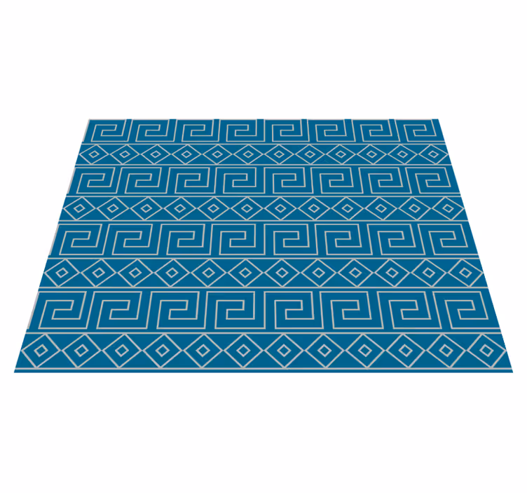 Alfombra vinílica geométrica llave griega  - TenVinilo