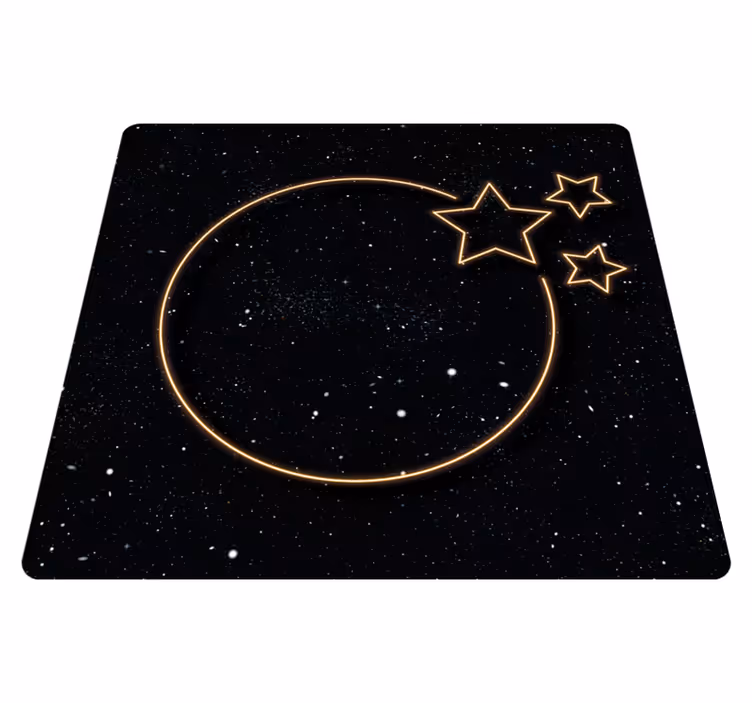 Alfombra vinílica cuadrada estrellas de neón - TenVinilo