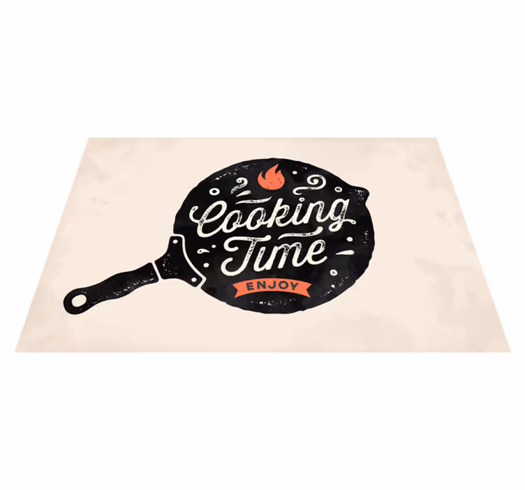 Alfombra vinilo cocina tiempo de cocción disfrutar - TenVinilo